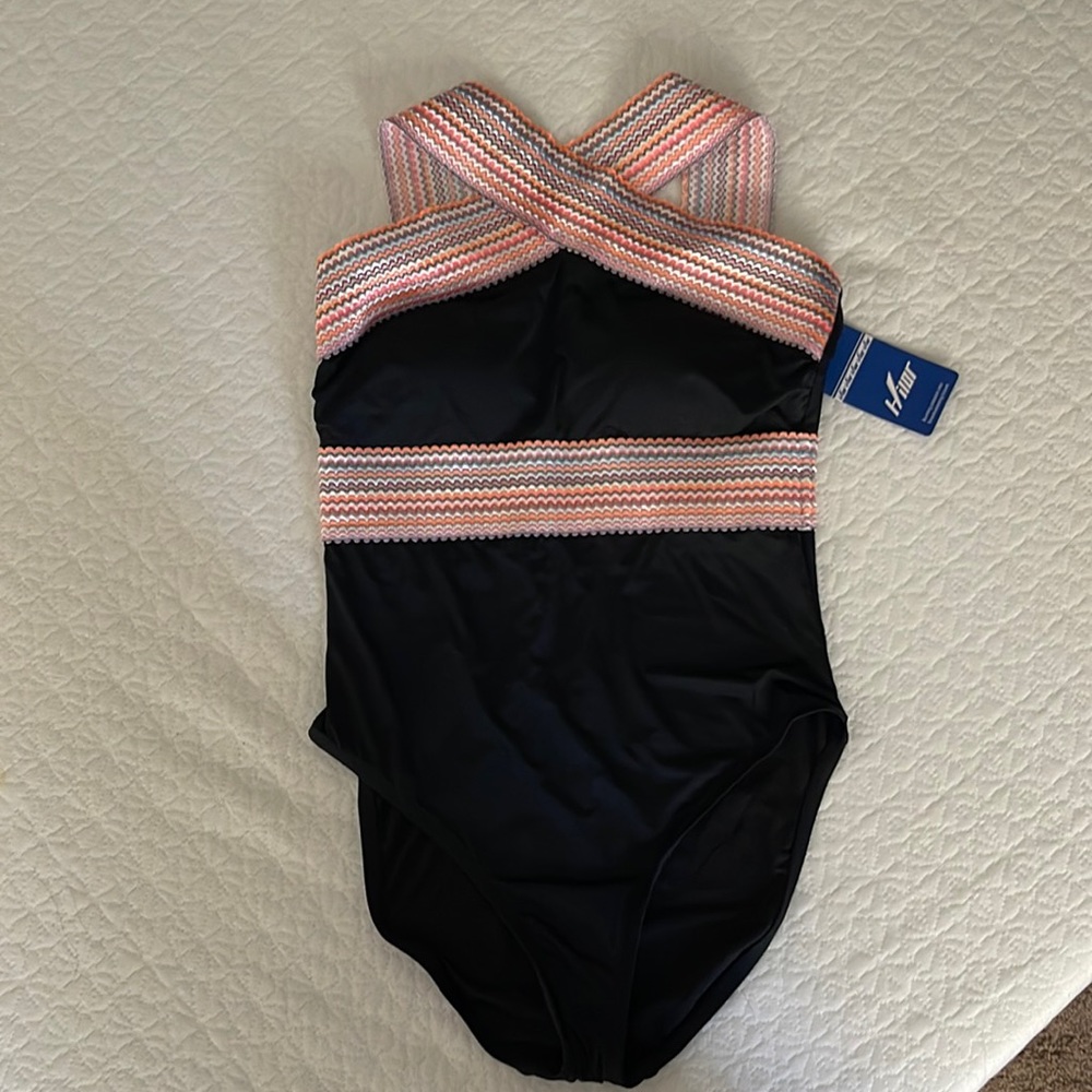 Black one piece swimsuit size medium